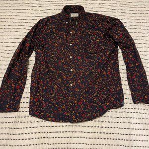 Express Flora Dress Shirt - Blue/Red/Orange